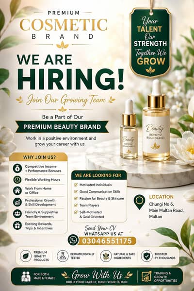 Need Male & Female staff