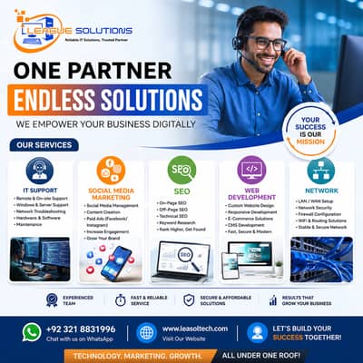 Professional IT Support, Networking, SEO, Web Development & Social Med