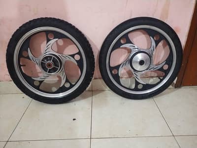 BIKE ALLOY RIMS 70CC  WITH TYRE (NEW)