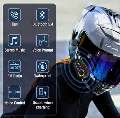 Motorcycle Helmet Bluetooth Headset – BT 6.0 Wireless Earphone