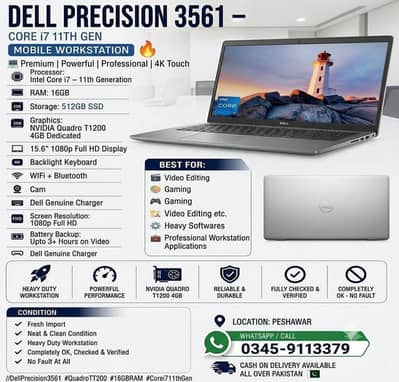 Dell Precision 3561 - Core i7 11th Generation - 4gb Nvidia Graphics