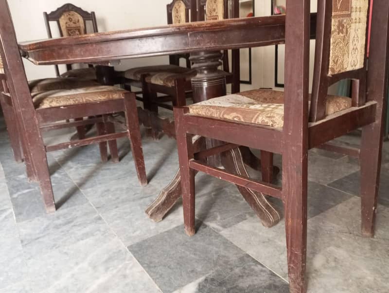 Solid Wood 6-Seater Dining Table Set 1