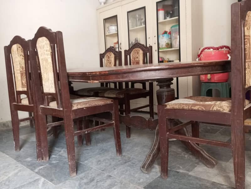Solid Wood 6-Seater Dining Table Set 3