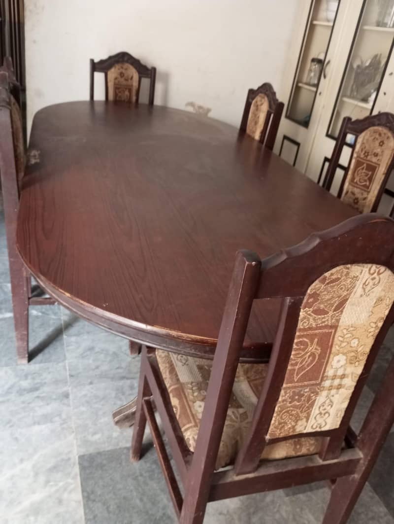 Solid Wood 6-Seater Dining Table Set 7