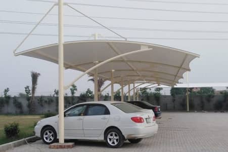 Car parking shade company in Islamabad - Tensile pvc car roof shade