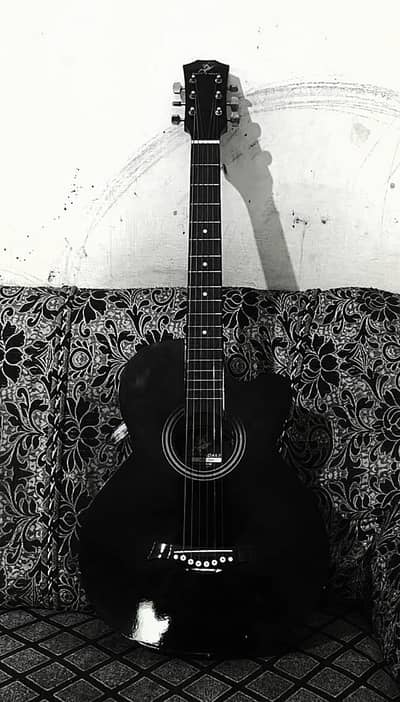 Branded acoustic guitar