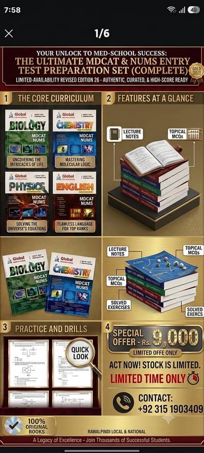 MDACT NUMS PREP BOOK GLOBAL ACADMEY Complete 4 book set