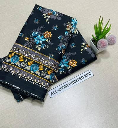 Premium 2 Pcs Women Unstitched Printed Cotton Suit
