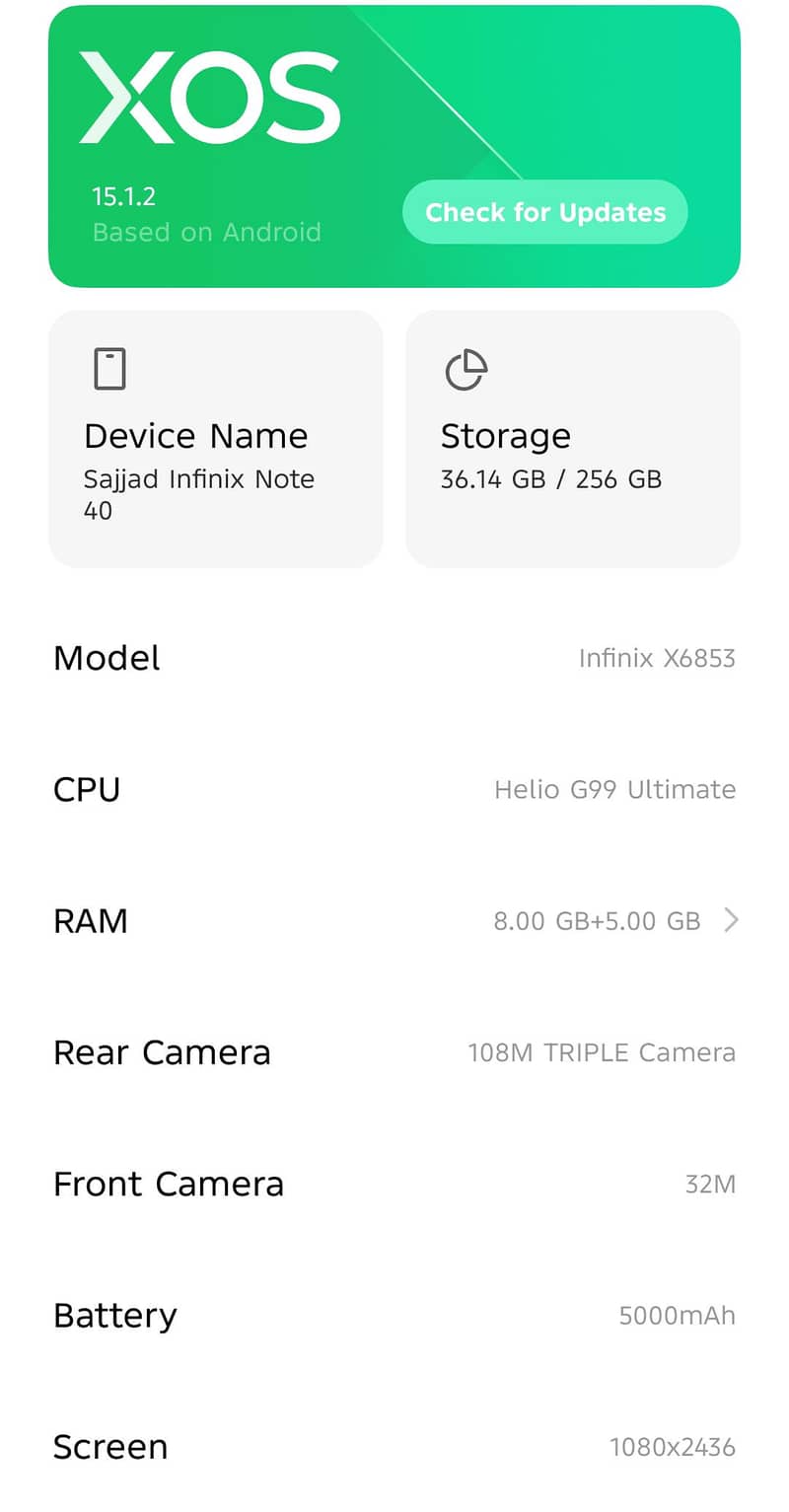Infinix Note 40 6