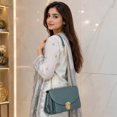 Royal grey lux shoulder bag
