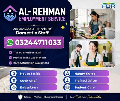 Best Domestic Staff Agency Maids, Cooks, Drivers, Nurses, Babysitter