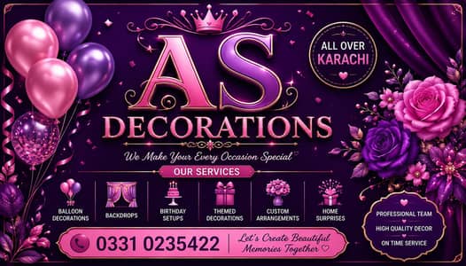 Birthday, Mehendi,Bridal Shower Docration & Catering Service Available