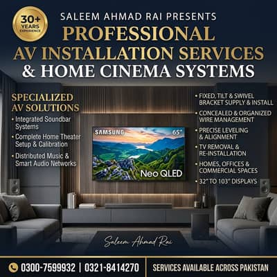 Expert TV Installation & Wall Mounting Services | 32” to 103” Display