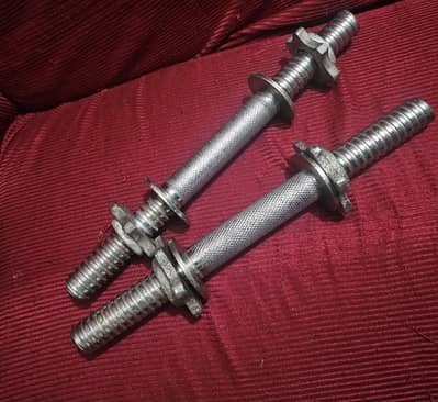 Chrome dumbel barbelll rods pair