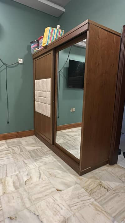 bed and side table