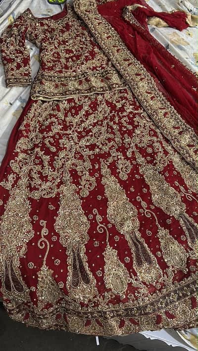 full hand work heavy bridal lehenga