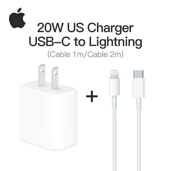 Original Apple 20watt/ USB-C to USB-C Fast Charging Cable & Power Adapter | PD Charger | Type C Data Sync Cable for iPhone 15, MacBook, iPad Pro, Samsung & All Type-C Devices (1m/2m)