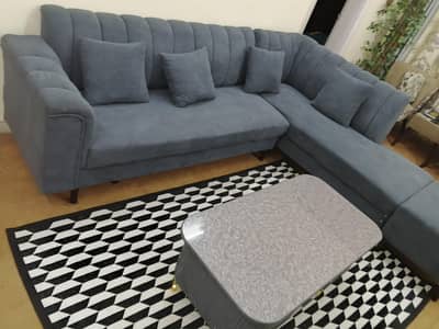 L Shape 6 seater sofa with 3 piece table
