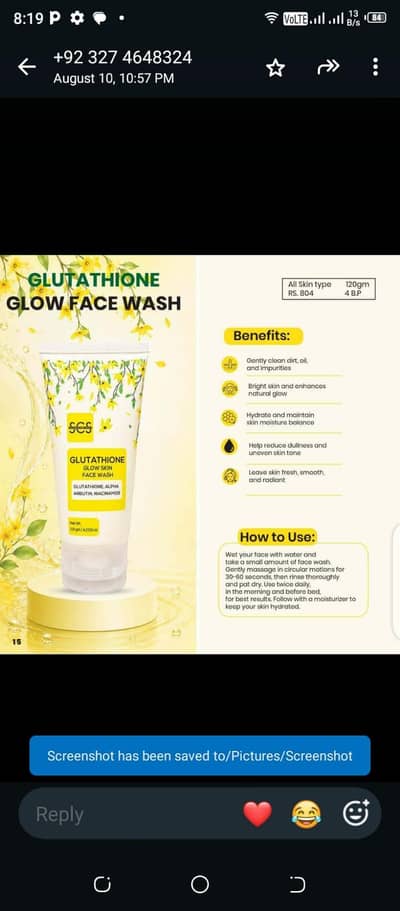Glow face wash