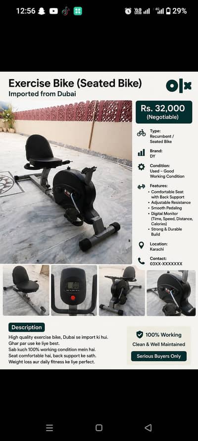exercise bike for sale urgent