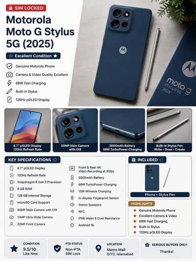 Motorola Moto G Stylus 5g 2025. /. SIM LOCK