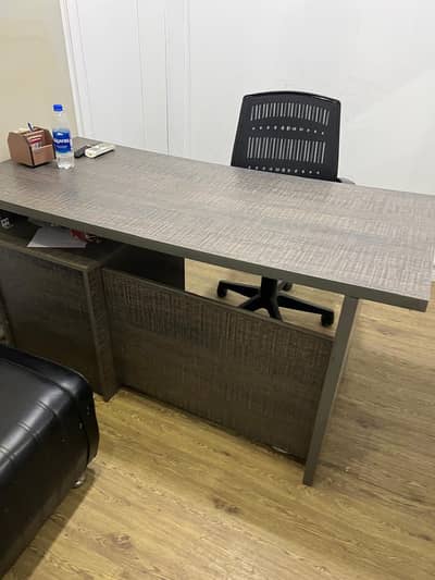 ​Modern Wooden Executive Desk . Stylish Grey/Brown Office & Study Table