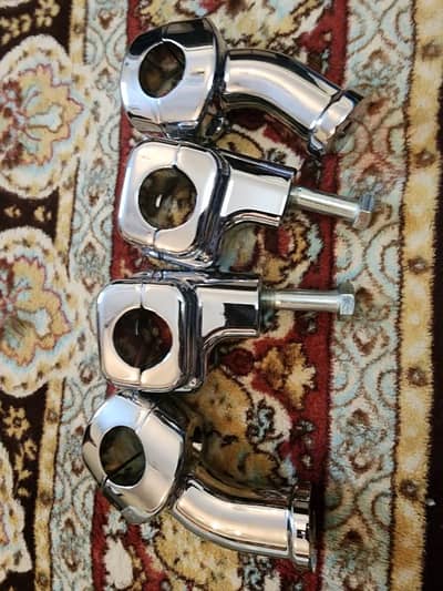 Harley-Davidson chrome curved pull-back handlebar risers