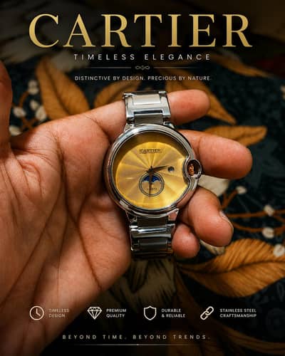 Luxury Gold Dial Stainless Steel Watch