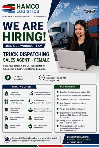 Truck Dispatching Sales Agent – Female