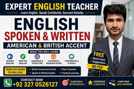 Experienced English Teacher | British & American Accent| Spoken & writ