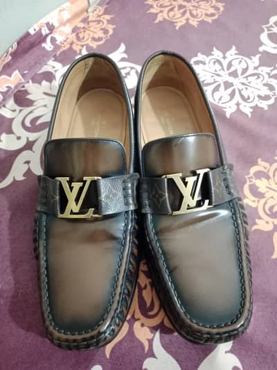 Authentic Louis Vuitton Leather Loafer Shoes - Size 10 US - Brown