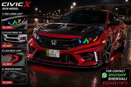 Civic x lights bumpers bonut