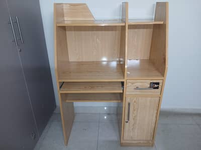 3ft Wooden Study Table with Bookshelf, Drawer & Cabinet