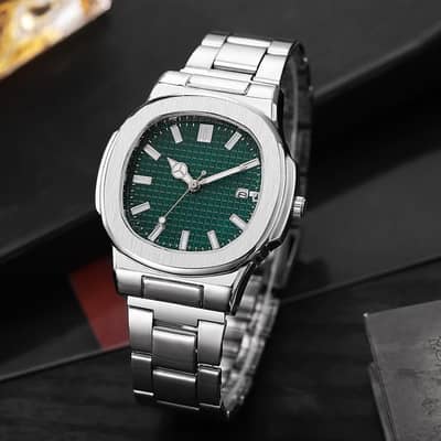 New Eco-friendly square Spirts Calender Stainless Men's Quartz  Watch