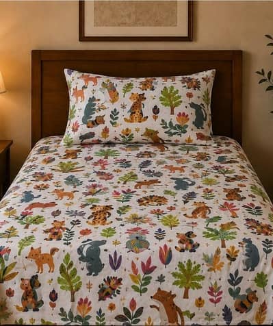 Bedsheets Single Alkaram Kids|100% Cotton|Export Quality.