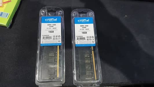 (Unused/brand new) crucial 2x16 (32) gb 3200 mhz ddr4 ram