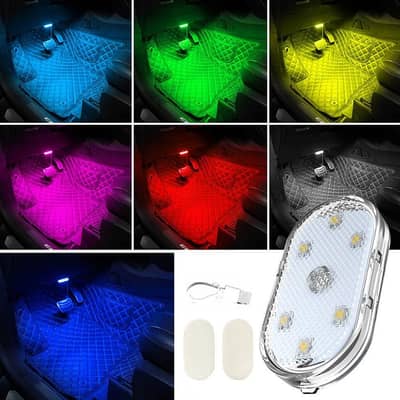 USB Rechargeable LED Torch Light for Cars Multicolor ABS