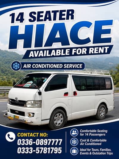 Toyota Hiace 200 Dual AC available for Monthly Rent