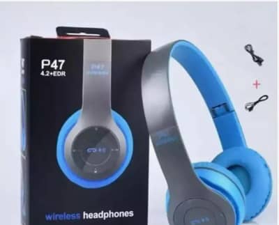 P47 Wireless Bluetooth Headphones Box Pack with Mic