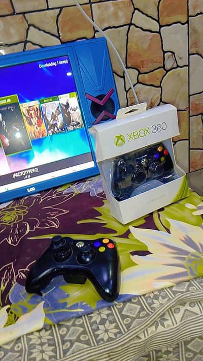 X box 360 with 33 games and 2 controller and tv