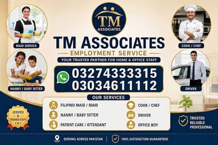 Maids/Sheff/COOK/Driver/Baby care/Governess/care taker/AVAILABLE