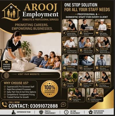 Maids / House Maids / cook / House chef / Baby Sitter maid available
