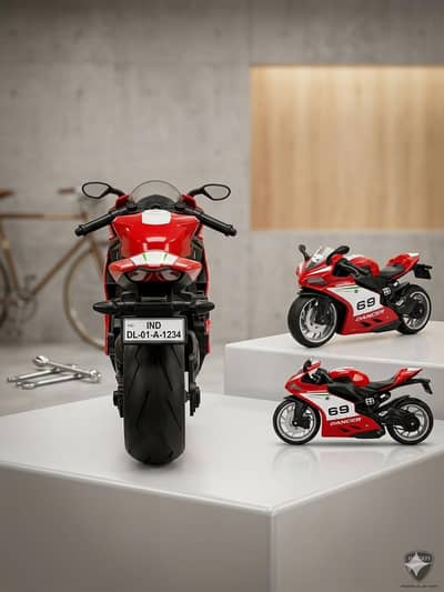 Diecast Metal Heavy Bike Toy Model with Light & Sound