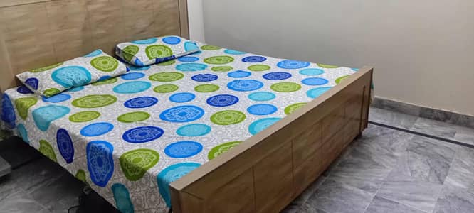 Bed for sale, king size with 6inch mattress. only 1 year use.