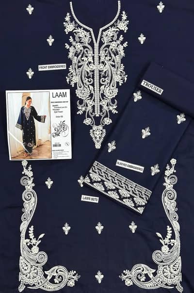 2 piece un stitch Embroidered suit