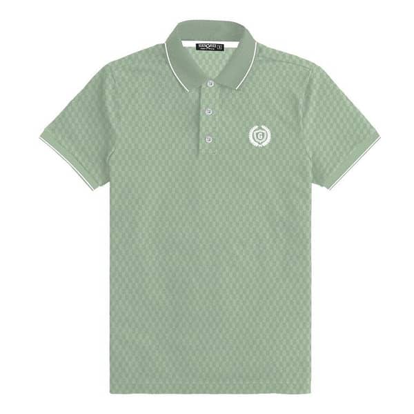 Super Textured Signature Embroidered Tipping Collar Polo - Sea Green