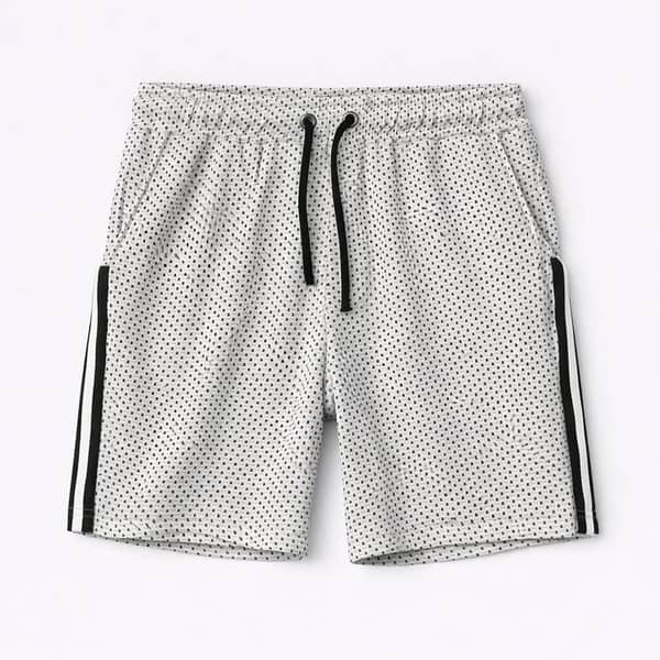 Men’s Athletic Contrast Side Stripe Two Quarter Shorts - White