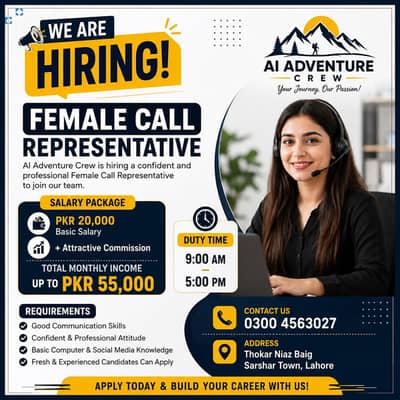 We Are Hiring Call Representative (Female Only)