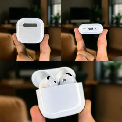 Premium White AirPods Pro 4 Wireless Earbuds with ANC & Fast Charge