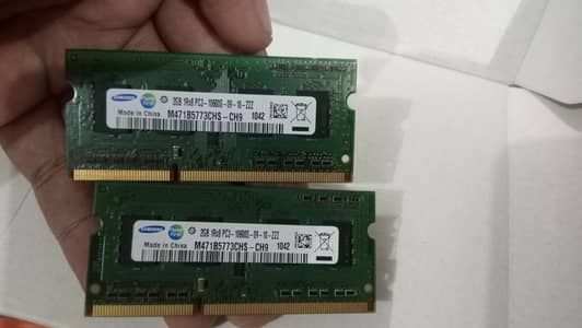 Two Samsung 2GB DDR3 4gb 1333MHz Laptop RAM – PC3-10600S SO-DIMM